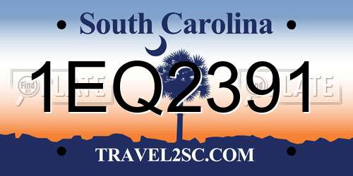 1EQ2391 South Carolina License Plate