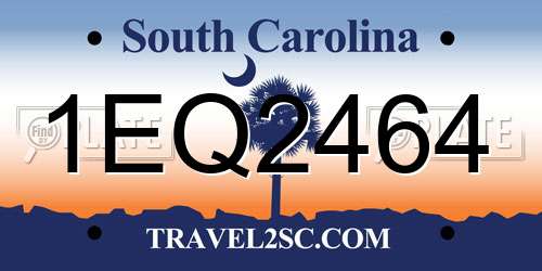 1EQ2464 South Carolina License Plate