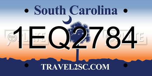 1EQ2784 South Carolina License Plate