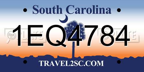 1EQ4784 South Carolina License Plate