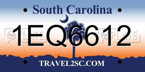 1EQ6612 South Carolina License Plate