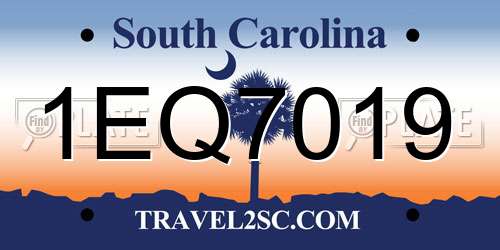 1EQ7019 South Carolina License Plate