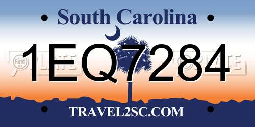 1EQ7284 South Carolina License Plate