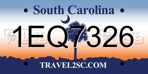 1EQ7326 South Carolina License Plate