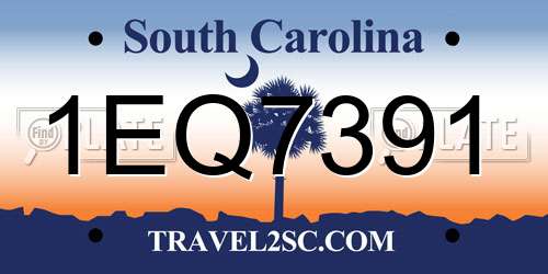 1EQ7391 South Carolina License Plate