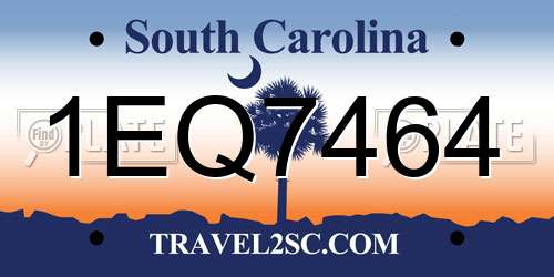 1EQ7464 South Carolina License Plate