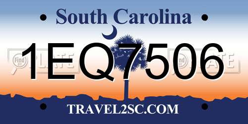 1EQ7506 South Carolina License Plate