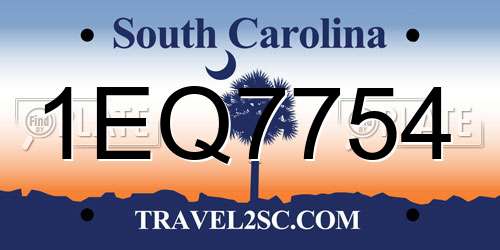 1EQ7754 South Carolina License Plate