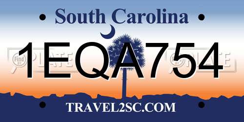 1EQA754 South Carolina License Plate