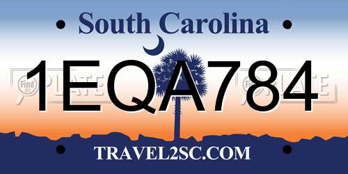 1EQA784 South Carolina License Plate
