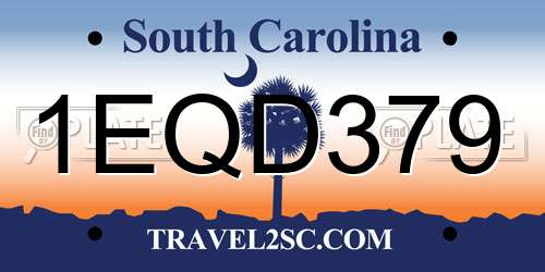 1EQD379 South Carolina License Plate