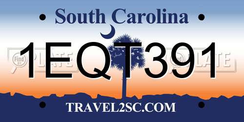 1EQT391 South Carolina License Plate