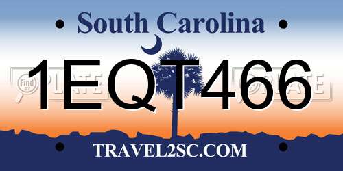 1EQT466 South Carolina License Plate