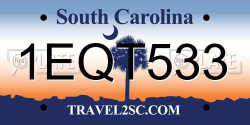 1EQT533 South Carolina License Plate