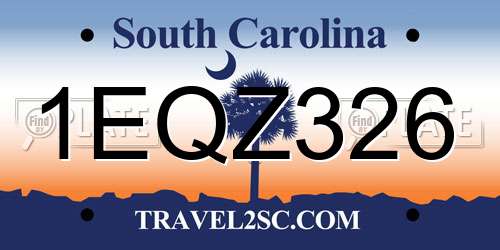 1EQZ326 South Carolina License Plate