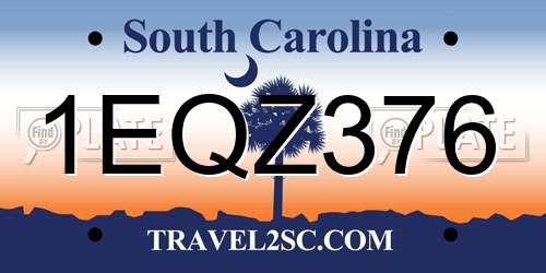 1EQZ376 South Carolina License Plate