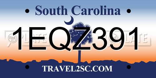 1EQZ391 South Carolina License Plate