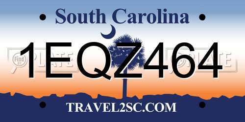1EQZ464 South Carolina License Plate
