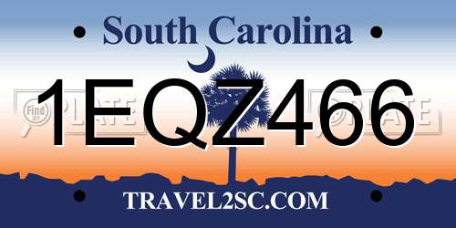 1EQZ466 South Carolina License Plate