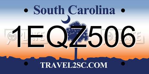 1EQZ506 South Carolina License Plate
