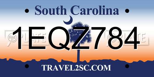 1EQZ784 South Carolina License Plate