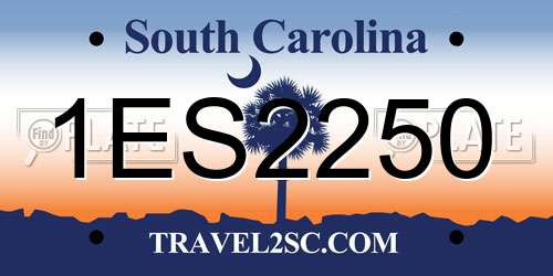 1ES2250 South Carolina License Plate