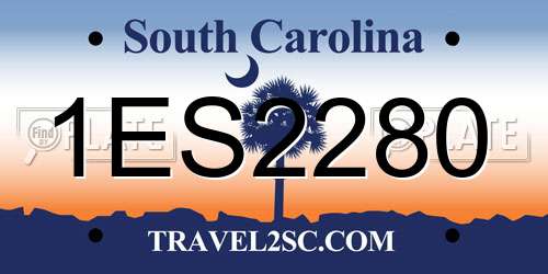 1ES2280 South Carolina License Plate