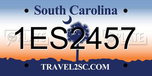 1ES2457 South Carolina License Plate