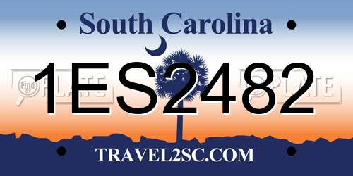 1ES2482 South Carolina License Plate