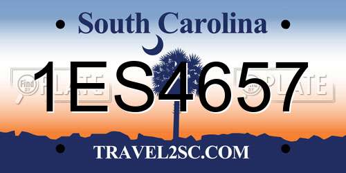1ES4657 South Carolina License Plate