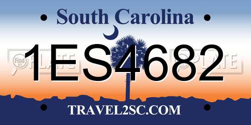 1ES4682 South Carolina License Plate