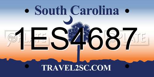 1ES4687 South Carolina License Plate
