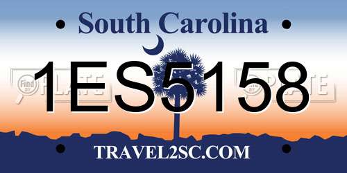 1ES5158 South Carolina License Plate