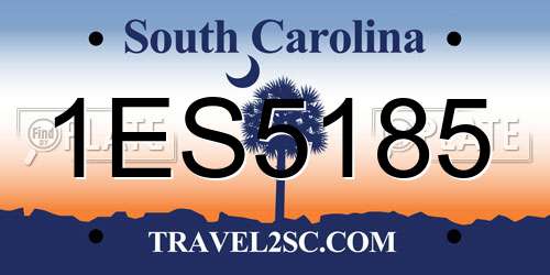 1ES5185 South Carolina License Plate