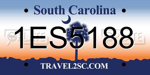 1ES5188 South Carolina License Plate