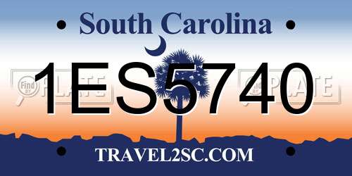 1ES5740 South Carolina License Plate