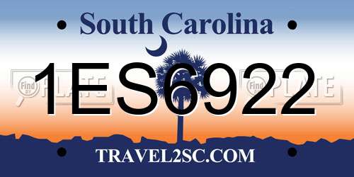 1ES6922 South Carolina License Plate