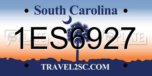 1ES6927 South Carolina License Plate