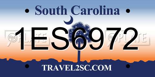 1ES6972 South Carolina License Plate