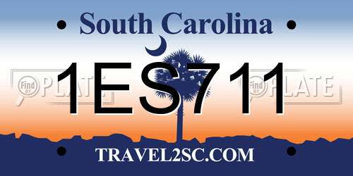 1ES711 South Carolina License Plate