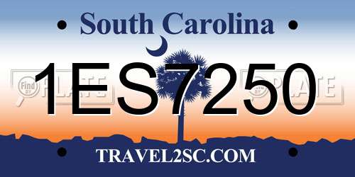 1ES7250 South Carolina License Plate