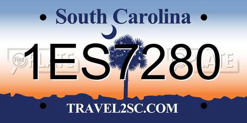 1ES7280 South Carolina License Plate