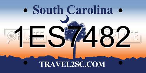 1ES7482 South Carolina License Plate