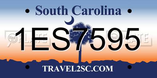 1ES7595 South Carolina License Plate