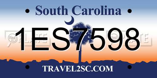 1ES7598 South Carolina License Plate