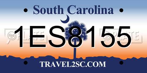 1ES8155 South Carolina License Plate