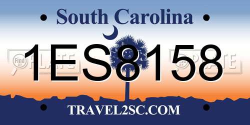 1ES8158 South Carolina License Plate