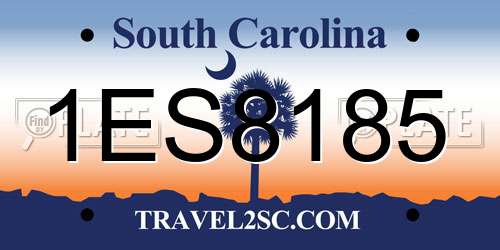 1ES8185 South Carolina License Plate