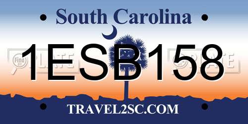1ESB158 South Carolina License Plate