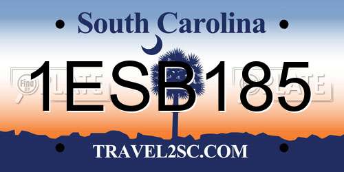 1ESB185 South Carolina License Plate